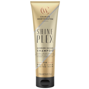 Charles Worthington Shine Plex Mirror Shine Shampoo styrker og reparerer håret for et sunnere og glattere utseende.